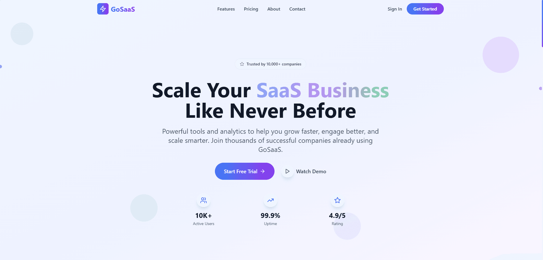 Landingpage AI Go SaaS