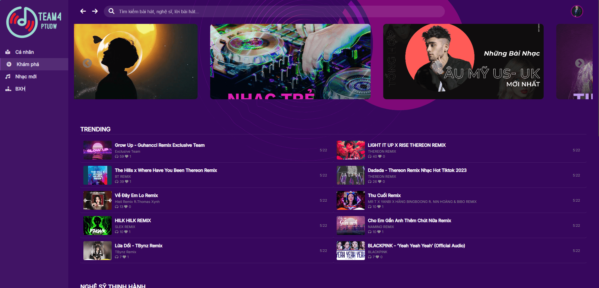 Zing MP3 Clone